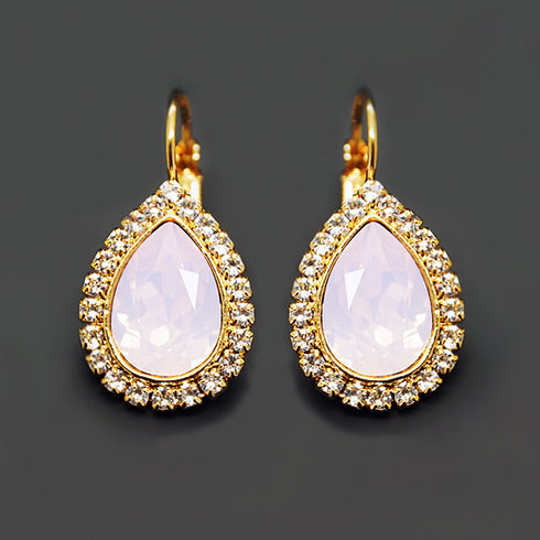 Auskari "Debesu Piliens (Rose Water Opal)" ar Swarovski™ kristāliem